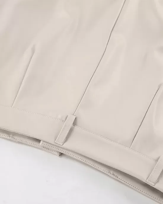 Pockets Solid Color Split-Front Zipper Skinny Wrap Skirts Bottoms Pockets Solid Color Split-Front Zipper Skinny Wrap Skirts Bottoms