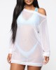 See-Through Simple Long Sleeve Cover-Ups Tops