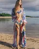 Half Sleeve Loose Floral Cardigan Vacation Beach Cover-Up Swimwear