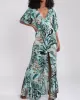 Floral-Print Half Sleeve Knotted Maxi Dress