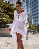 Flared Sleeves Crochet Swimwear Cover-Ups