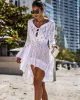 Flared Sleeves Crochet Swimwear Cover-Ups