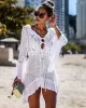 Flared Sleeves Crochet Swimwear Cover-Ups