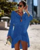 Flared Sleeves Crochet Swimwear Cover-Ups