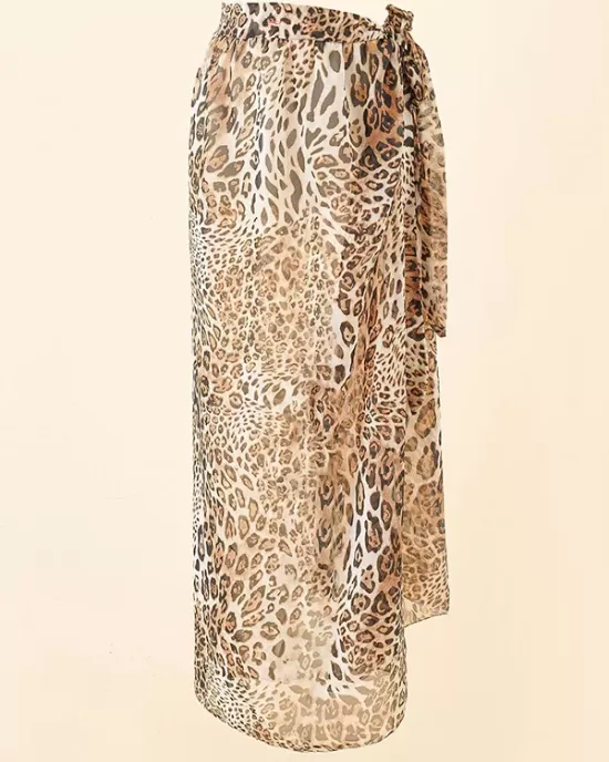 Leopard Split Side Cover-Ups Swimwear