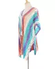 Loose Contrast Color Striped Hollow Split-Side Cover Up