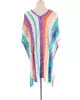 Loose Contrast Color Striped Hollow Split-Side Cover Up