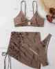 Halterneck Triangle Three Pieces Bikini Set