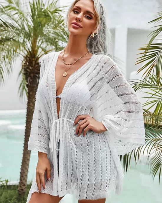 Shawl Long Sleeves Cover-Ups Swimsuit