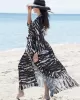 Long Sleeves Floral Printed Chiffon Cardigan Cover-Up Swimwear