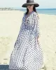 Long Sleeves Floral Printed Chiffon Cardigan Cover-Up Swimwear