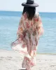 Long Sleeves Floral Printed Chiffon Cardigan Cover-Up Swimwear