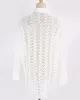 See-Through Lace Split-Joint Long Sleeved Shirt Cover-Ups Tops