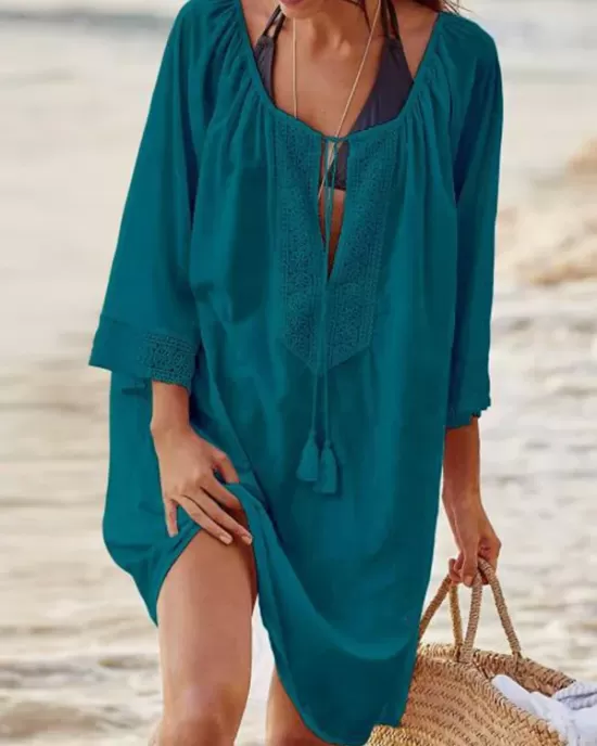 New Style Cotton Large Size Loose Cover-Ups Swimsuit