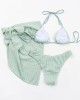 Simple Three Pieces Halterneck Triangle Bikini Set