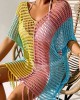 Colorful V-Neck Tassles Mini Cover-Ups Dress