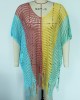 Colorful V-Neck Tassles Mini Cover-Ups Dress