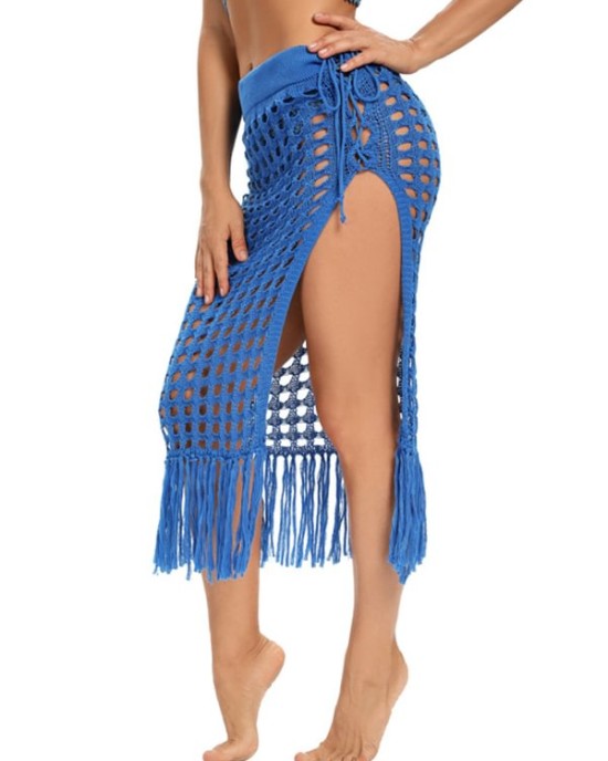 Hollow Split-Front Midi Skirt Cover-Ups