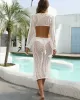 V-Neck Hollow Midi Length Cover-Ups Beach Dress