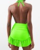 Backless Bandage Hollow Halter-Neck One-Piece Swimwear&Cover-Ups Skirts