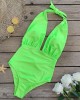 Backless Bandage Hollow Halter-Neck One-Piece Swimwear&Cover-Ups Skirts