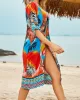 Floral-Print Half-Sleeve Cardigan Cover-Up Swimwear