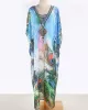 Floral Print Loose V-Neck Beach Dress Cover-Up Swimwear