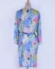 Half-Sleeve Floral Chiffon Cardigan Sash Cover-Up Swimwear