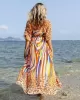 Chiffon Short Sleeve V-Neck Drawstring Cover-Up Swimwear