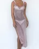 Spaghetti-Neck Hollow Split-Side See-Through Backless Cover-Up Swimwear