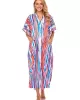 Striped Loose Pocket Cardigan Vacation Beach Cover-Up Swimwear