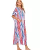 Striped Loose Pocket Cardigan Vacation Beach Cover-Up Swimwear