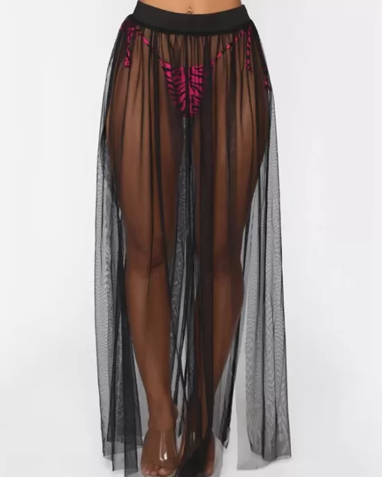 Sexy See-Through Mesh Beach Cover-Up Swimwear