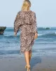 Leopard Split-Side Cardigan Vacation Beach Cover-Up Swimwear