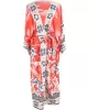 Rayon Floral Loose Caidigan Long Sleeve Beach Cover-Up Swimwear