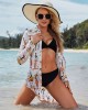 Cartoon Girl Print Long Sleeve Shirt-Style Beach Cover-Up Swimwear