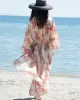 Chiffon Printed Loose Thin Cardigan Vacation Cover-Up Swimwear