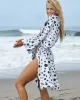 Polka-Dot Print Loose Cardigan Beach Cover-Up Swimwear