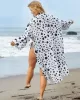 Polka-Dot Print Loose Cardigan Beach Cover-Up Swimwear