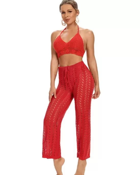 Sexy Crochetgo Hollow Beach Trousers Cover-Ups