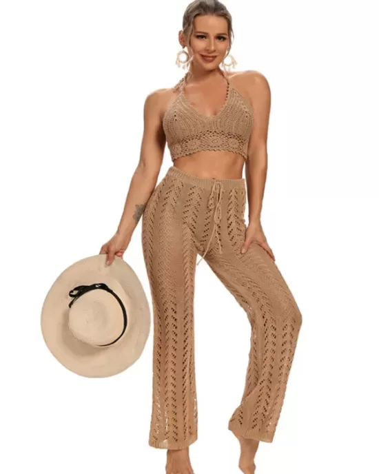 Sexy Crochetgo Hollow Beach Trousers Cover-Ups