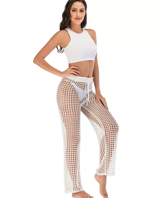 Sexy See-Through Crochetgo Hollow Beach Trousers Cover-Ups