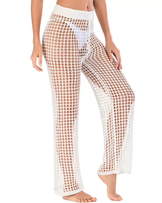 Sexy See-Through Crochetgo Hollow Beach Trousers Cover-Ups