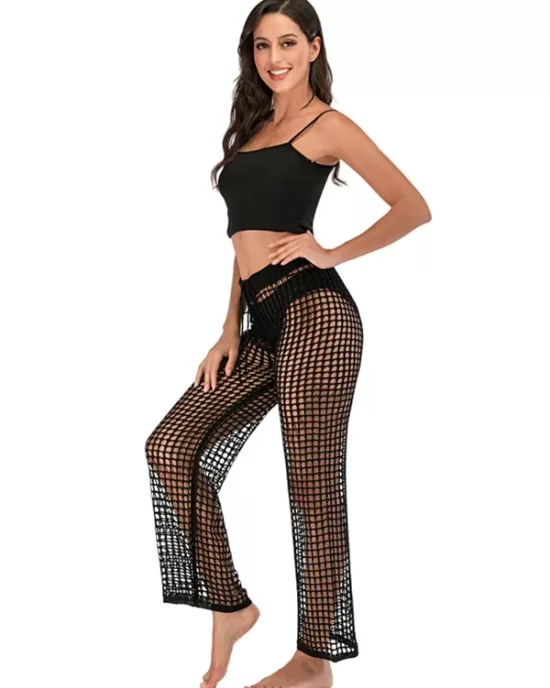 Sexy See-Through Crochetgo Hollow Beach Trousers Cover-Ups