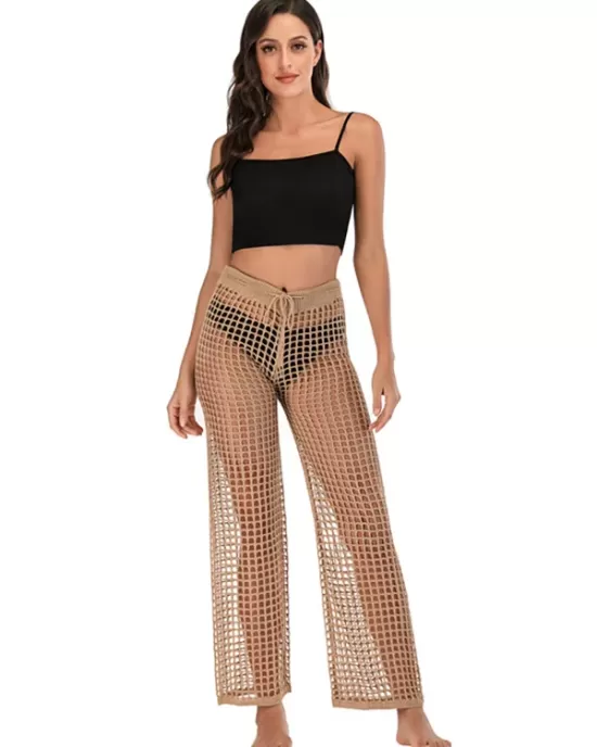 Sexy See-Through Crochetgo Hollow Beach Trousers Cover-Ups