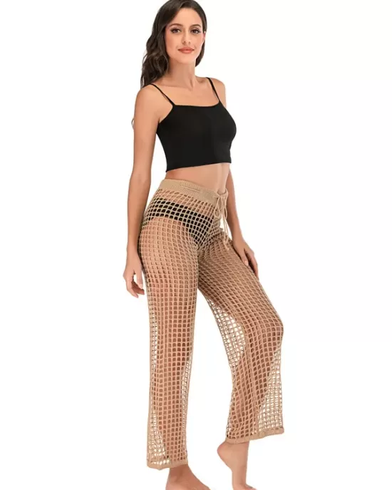 Sexy See-Through Crochetgo Hollow Beach Trousers Cover-Ups