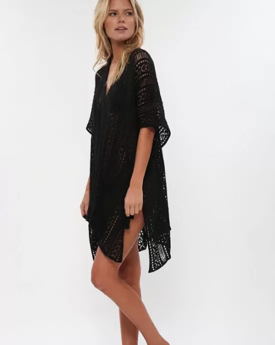 Loose Hollow Vacation Half Sleeve V Neck Beach Cover-Ups