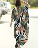 Animal Printed Loose Pocket Cardigan Vacation Beach Cover-Up Swimwear