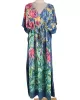 Half Sleeve V-Neck Loose Floral Split-Side Cover-Up Swimwear