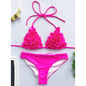 Ribbed Triangle Top With Panty Bikini Set